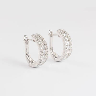 Créoles Chantilly or blanc & diamants