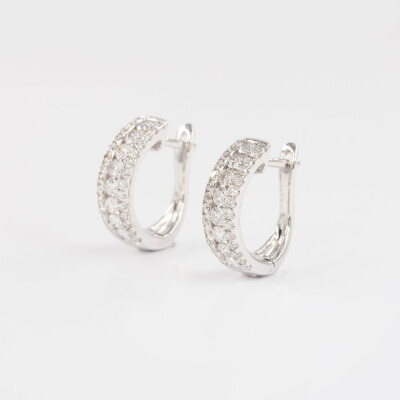 Créoles Chantilly or blanc & diamants