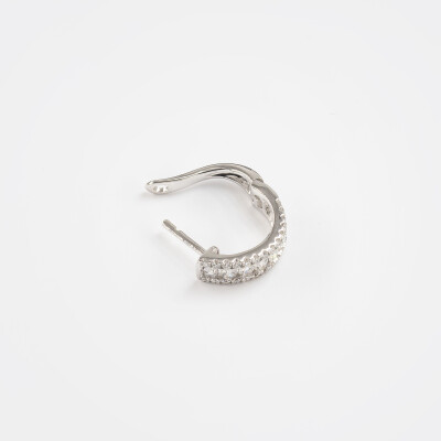 Créoles Chantilly or blanc & diamants