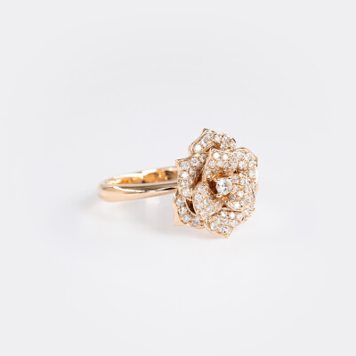 Bague Rosalba or rose & diamants