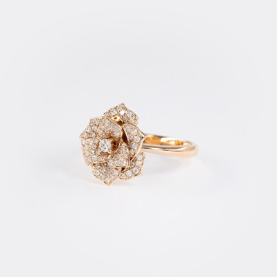 Bague Rosalba or rose & diamants