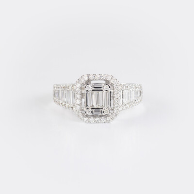 Bague Jazz or blanc & diamants