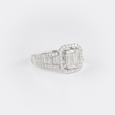 Bague Jazz or blanc & diamants