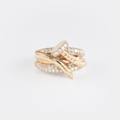 Bague Inspiration or rose & diamants
