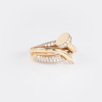 Bague Inspiration or rose & diamants