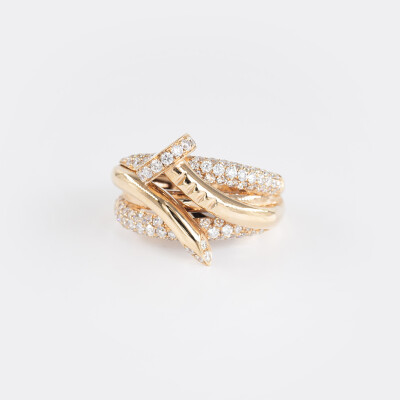 Bague Inspiration or rose & diamants