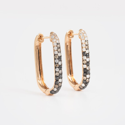 Créoles Crépuscule or rose & diamants
