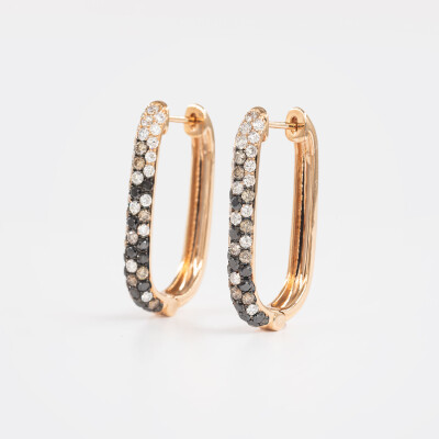 Créoles Crépuscule or rose & diamants