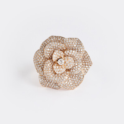 Bague Rosalba or rose & diamants