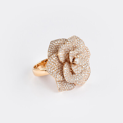 Bague Rosalba or rose & diamants