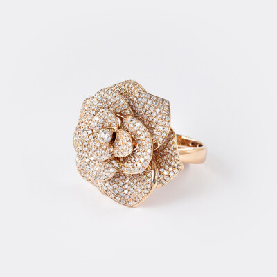 Bague Rosalba or rose & diamants