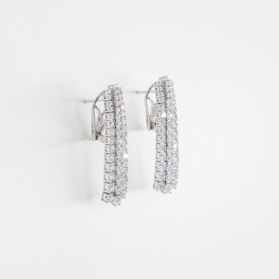 Boucles d'oreilles Naïade or blanc & diamants