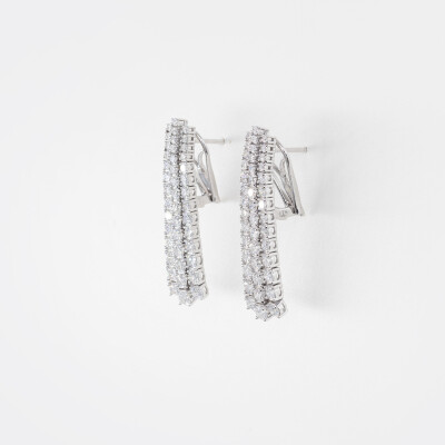 Boucles d'oreilles Naïade or blanc & diamants