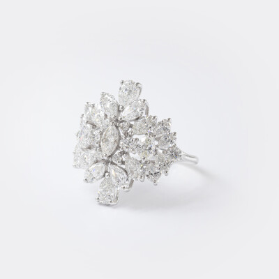 Bague Versailles or blanc & diamants