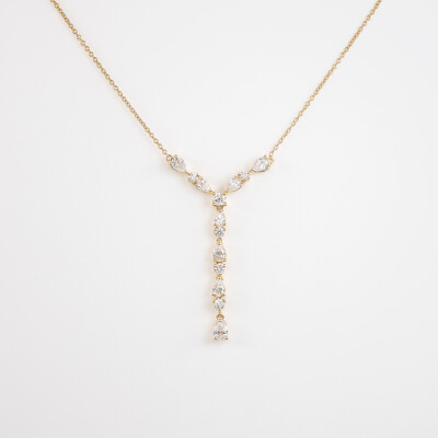 Collier Babylone or jaune & diamants