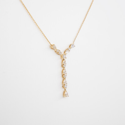 Collier Babylone or jaune & diamants