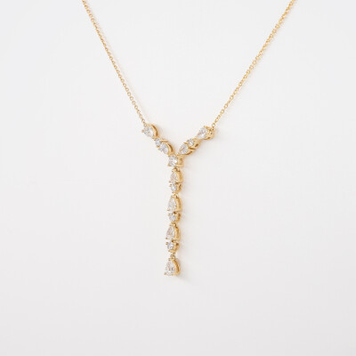 Collier Babylone or jaune & diamants