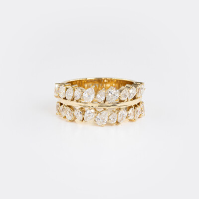 Bague Babylone or jaune & diamants
