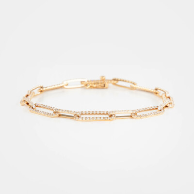 Bracelet Riviera or rose & diamants