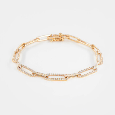 Bracelet Riviera or rose & diamants