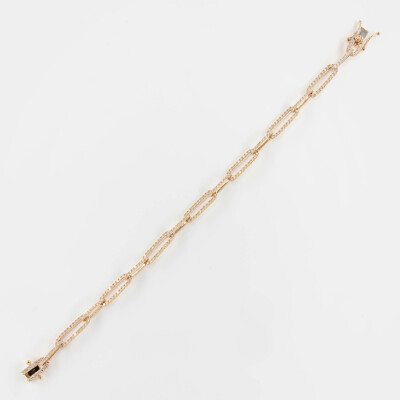 Bracelet Riviera or rose & diamants