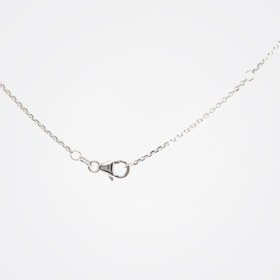 Collier Dame de Trèfle or blanc & diamants