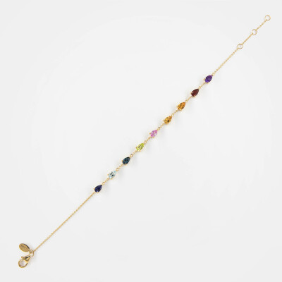 Bracelet India or jaune & pierres fines
