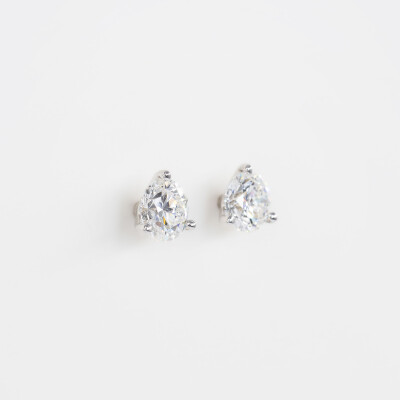 Puces d'oreilles Halo or blanc & diamants 