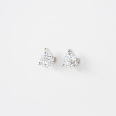 Puces d'oreilles Halo or blanc & diamants 