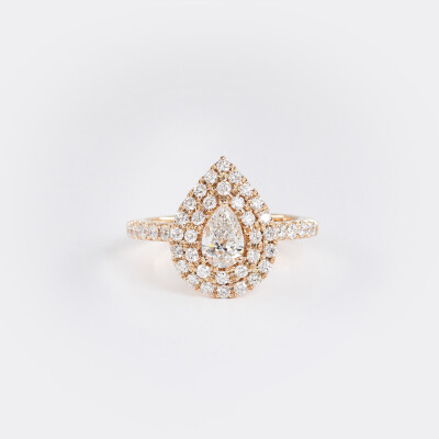 Bague Bermude or rose & diamants