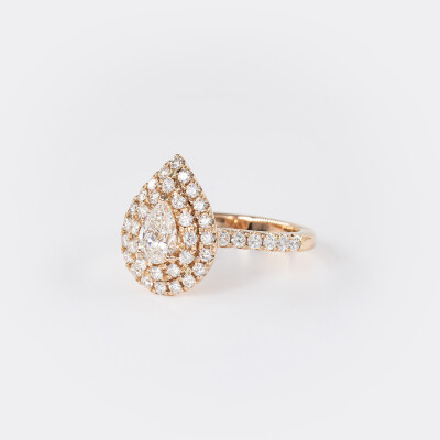 Bague Bermude or rose & diamants