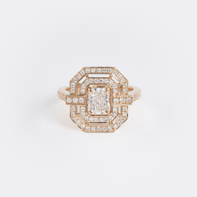 Bague Diva or rose & diamants