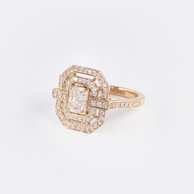 Bague Diva or rose & diamants