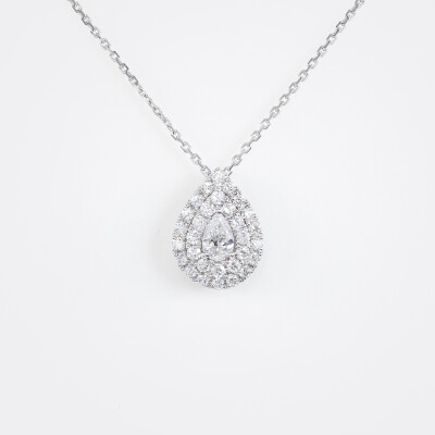 Collier Bermude or blanc & diamants