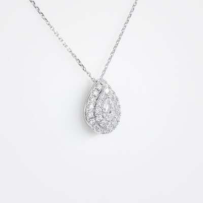 Collier Bermude or blanc & diamants