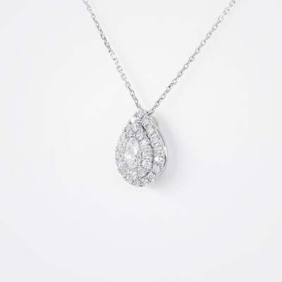 Collier Bermude or blanc & diamants
