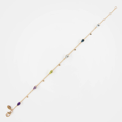 Bracelet India or rose & pierres fines