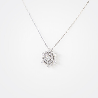 Collier Flocon or blanc & diamants