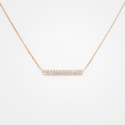Collier Alizée or rose & diamants