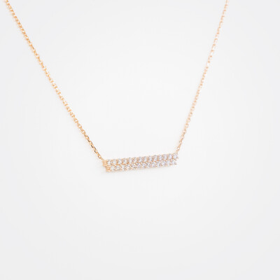 Collier Alizée or rose & diamants