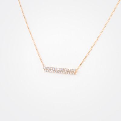 Collier Alizée or rose & diamants