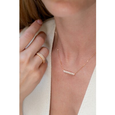 Collier Alizée or rose & diamants