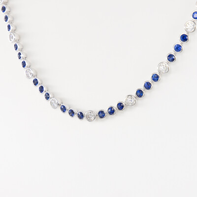 Collier La Vénitienne or blanc, saphirs & diamants