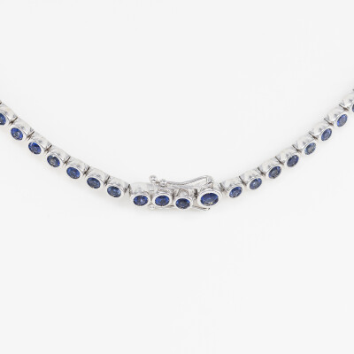 Collier La Vénitienne or blanc, saphirs & diamants