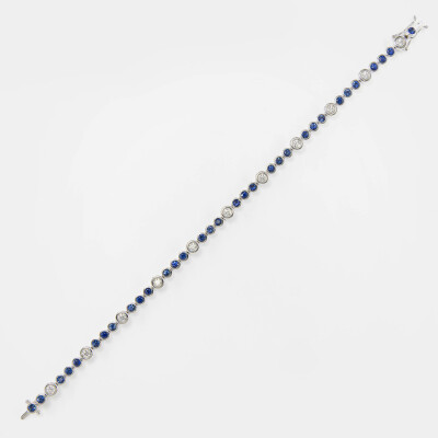 Bracelet La Vénitienne or blanc, saphir & diamants 