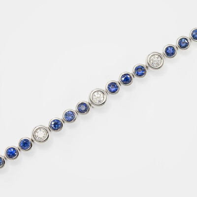 Bracelet La Vénitienne or blanc, saphir & diamants 