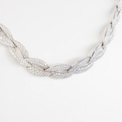 Collier Sparkles or blanc & diamants