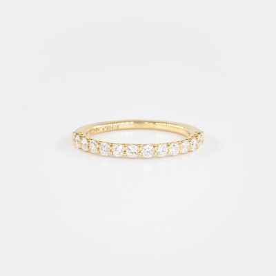 Alliance Moderne demi-tour or jaune & diamants