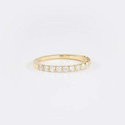 Alliance Moderne demi-tour or jaune & diamants