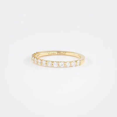 Alliance Moderne demi-tour or jaune & diamants